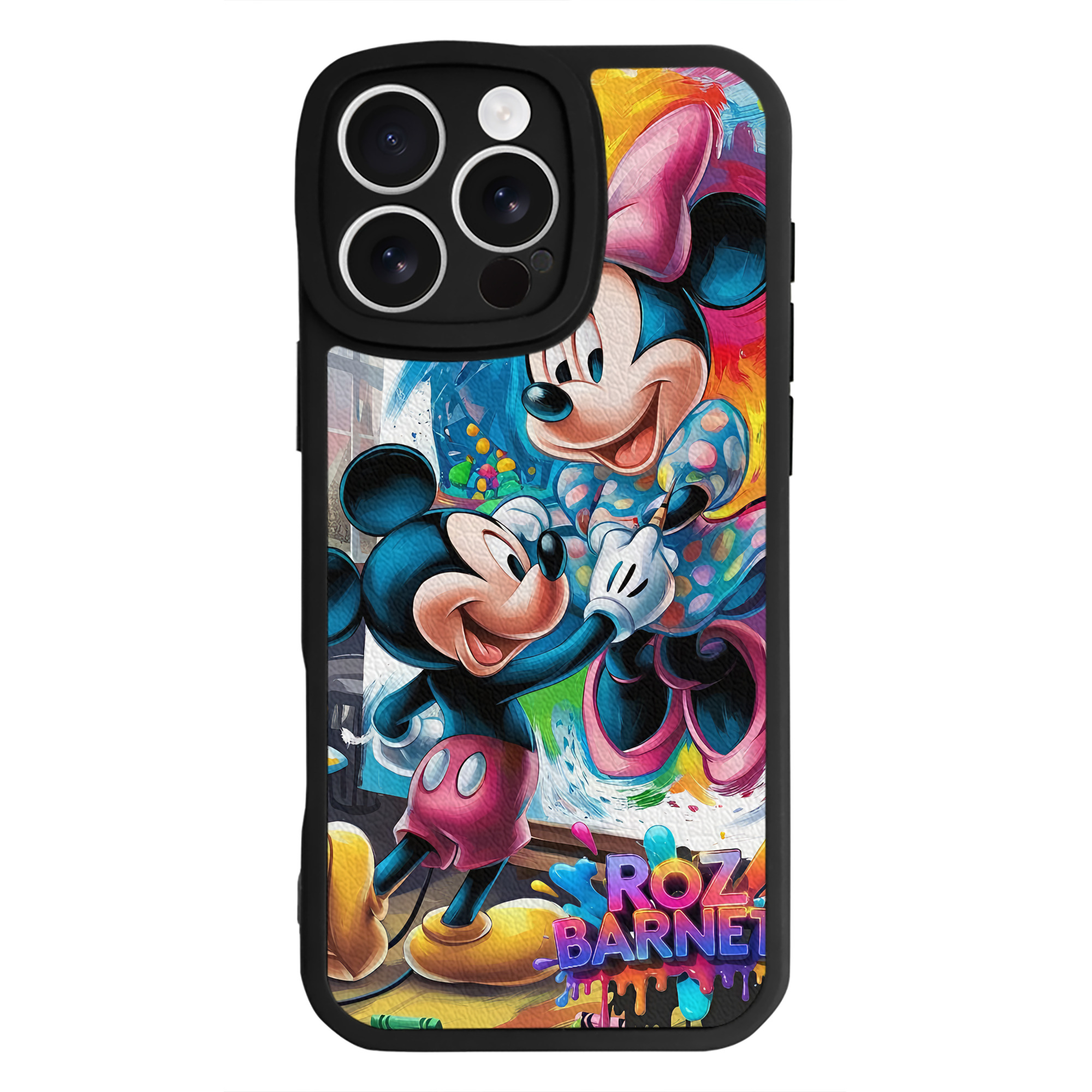 （画像用） ミッキーマウス Mickey Mouse 【iPhone 16シリーズ対応】シリコンスマホケース（レザー調） 材質：シリコン